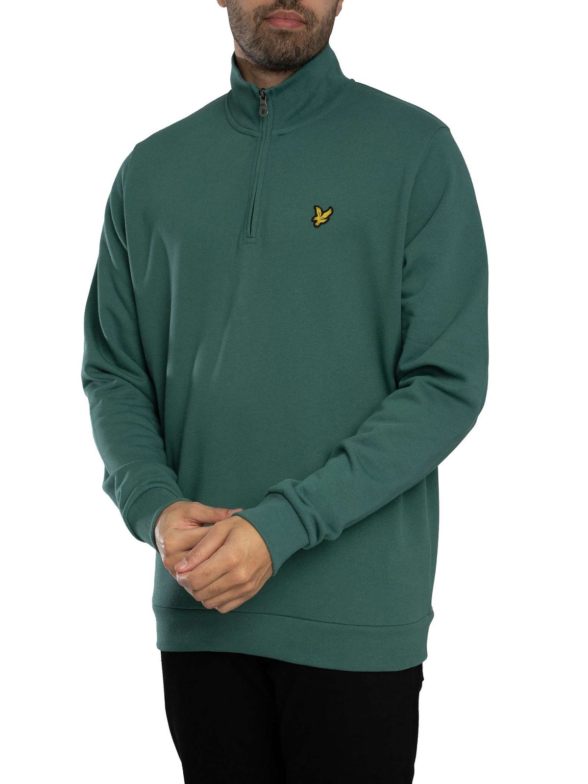 Lyle & Scott Loopback Quarter Zip Sweatshirt, Everglade - S