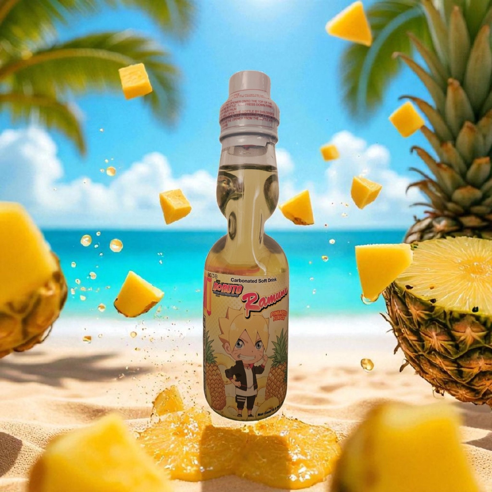 Soda Boruto Ramune - Sabor a piña, 6,76 oz - ¡Envío gratuito!
