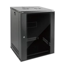 15U Wall Mount Rack Network Cabinet for 19" IT Equipment,with Lockable Glass ...