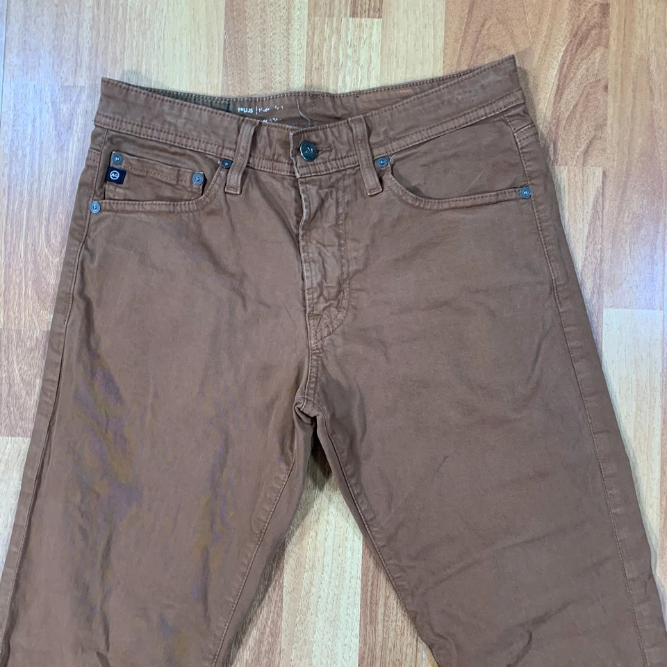 Adriano Goldschmied Jeans Men's 28x30* The Tellis Modern Slim Brown Pants - Image 2 of 4