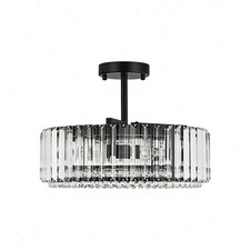 Modern Crystal Semi-Flush Mount 4-Light Ceiling Light For Living Room Bedroom UK