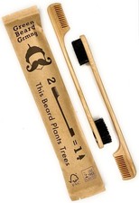 2-in-1 Sapling Mustache Brush  Comb 2-pack from - Boar Bristle  Bamboo