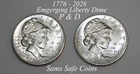 TWO "SemiQ" Dimes IN HAND - 2026 P & D set of Emerging Liberty Dimes, Free Ship!