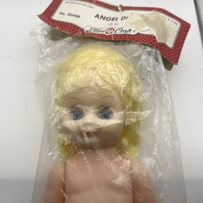 Vintage Fibre-Craft 13  Angel Doll 3049P Blonde Hair Blue Eyes