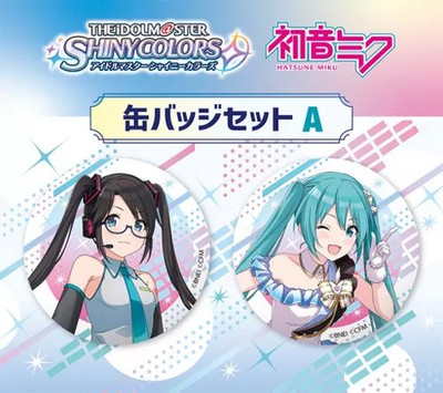 Hatsune Miku Badge/Pin A Yuka Mitsumine & 2-piece tin badge set ''THE IDOLM@STER