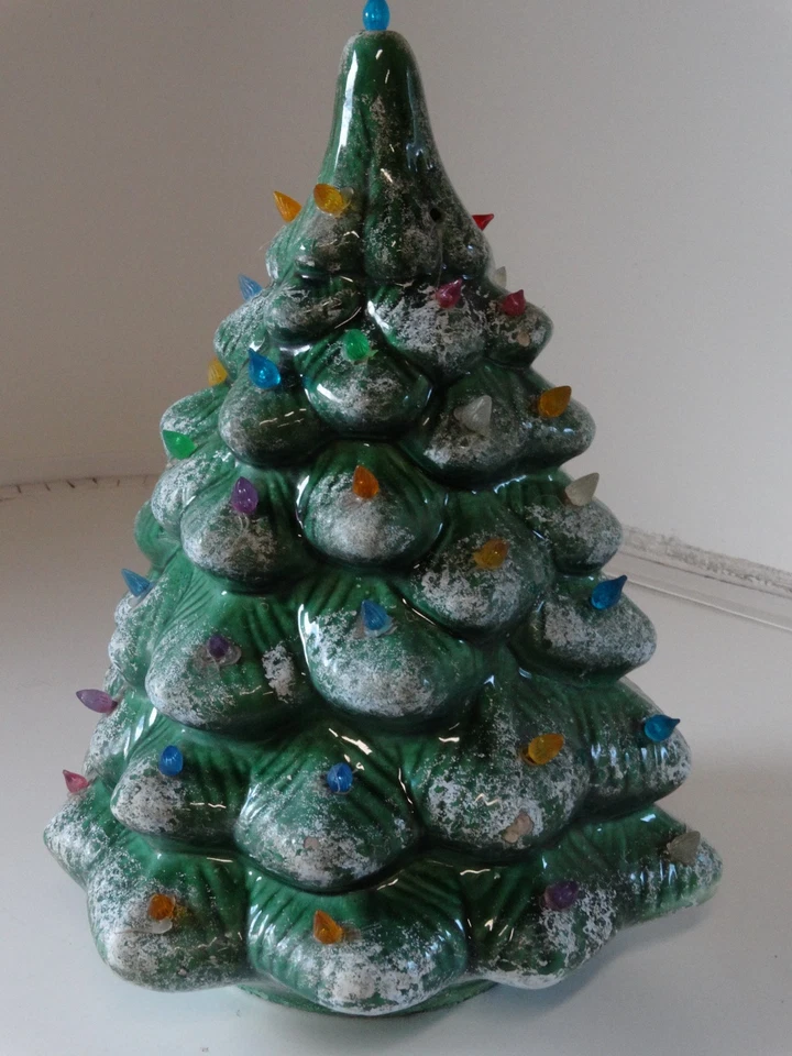 15"  Green Ceramic Christmas Tree Tabletop Decor - Image 4 of 4