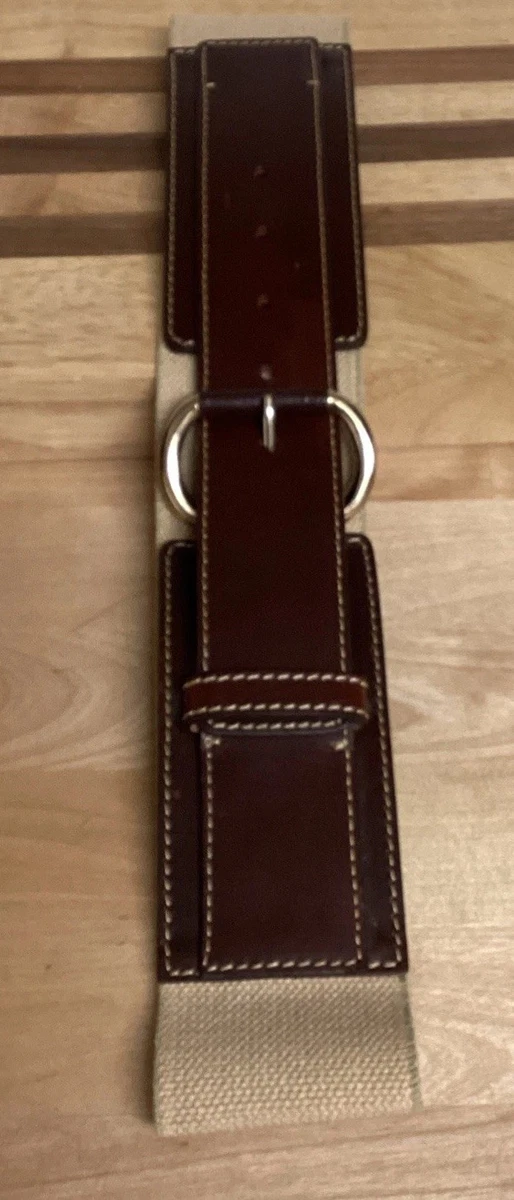 Banana Republic Stretch Belts for Women for sale | eBay NWT Banana Republic Llanito Stretch Belt S Linen Leather Dark Brown $110 main image 0