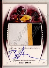 brett smith rookie rc draft auto jersey patch wyoming cowboys wyo 3C college /25