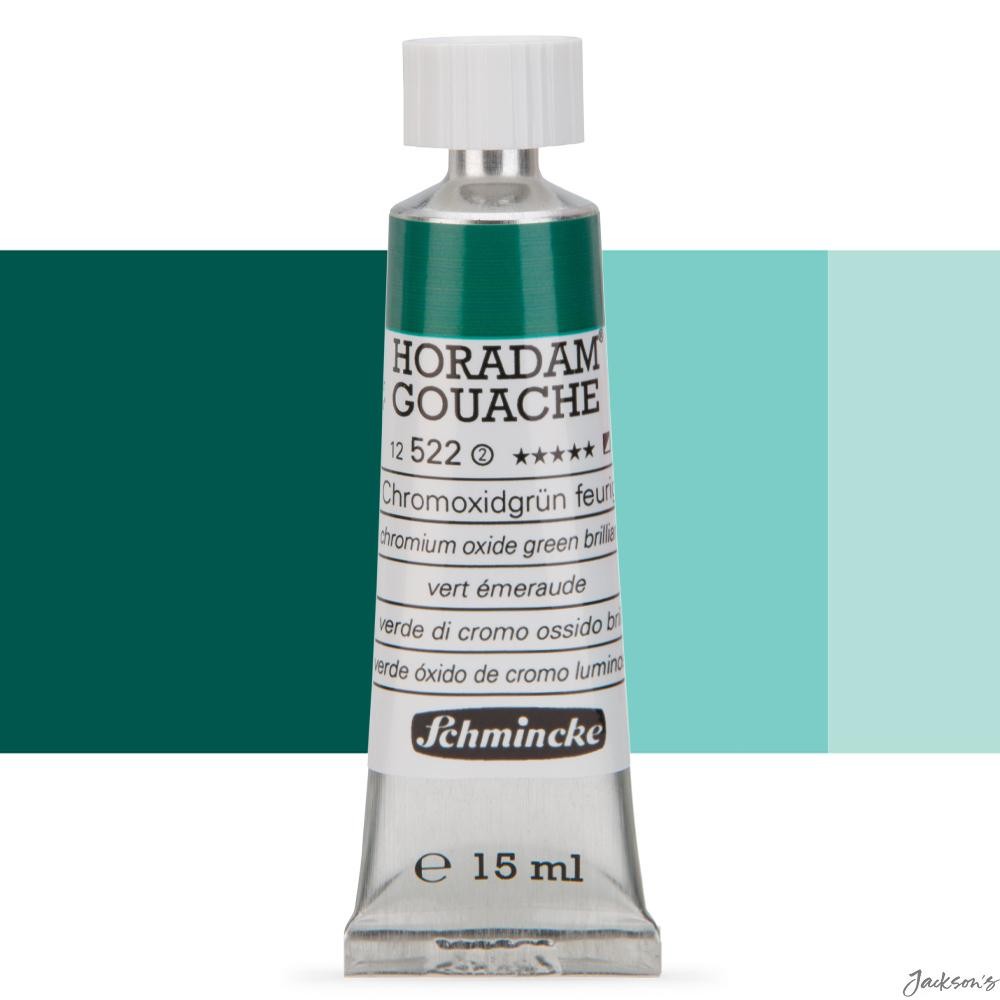 Schmincke Horadam Gouache Paint Tube 15ml Chromium Oxide Green Brilliant Colour