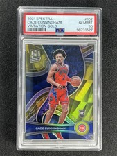2021-22 Panini Spectra Cade Cunningham #102 Variation Gold RC /10 PSA 10 POP 2