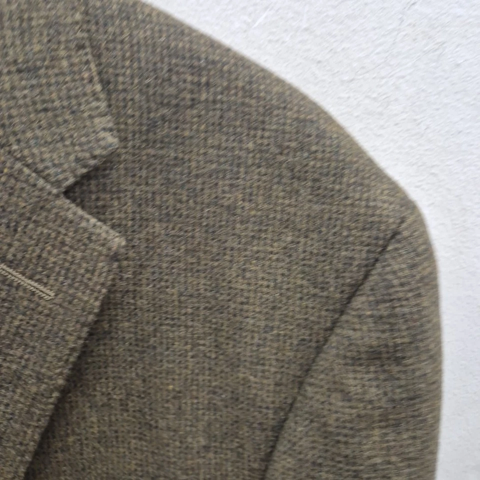 Chaqueta Blazer Ralph Lauren Polo Verde Espiga 100% Lana de Cordero Tweed Talla 40 Foto 3 de 4