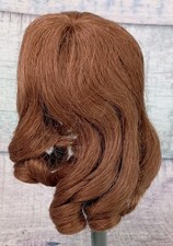 Playhouse YVETTE Doll Wig Human Hair SZ 10-11 Light Brown Long Curls Bangs