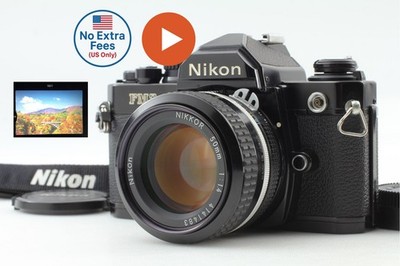  [ Near MINT w/ Strap] Nikon New FM2 Black Camera Ai 50mm f1.4 Lens From...