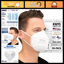 KN95 Face Masks Made in USA - Adult Large, Medium & Kids Small - Earloop Design