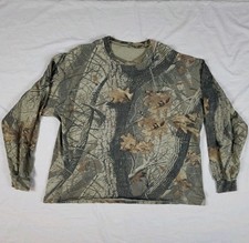 Vintage Realtree Hardwood Camo Long Sleeve T Shirt Pocket Mens Size L Hunting