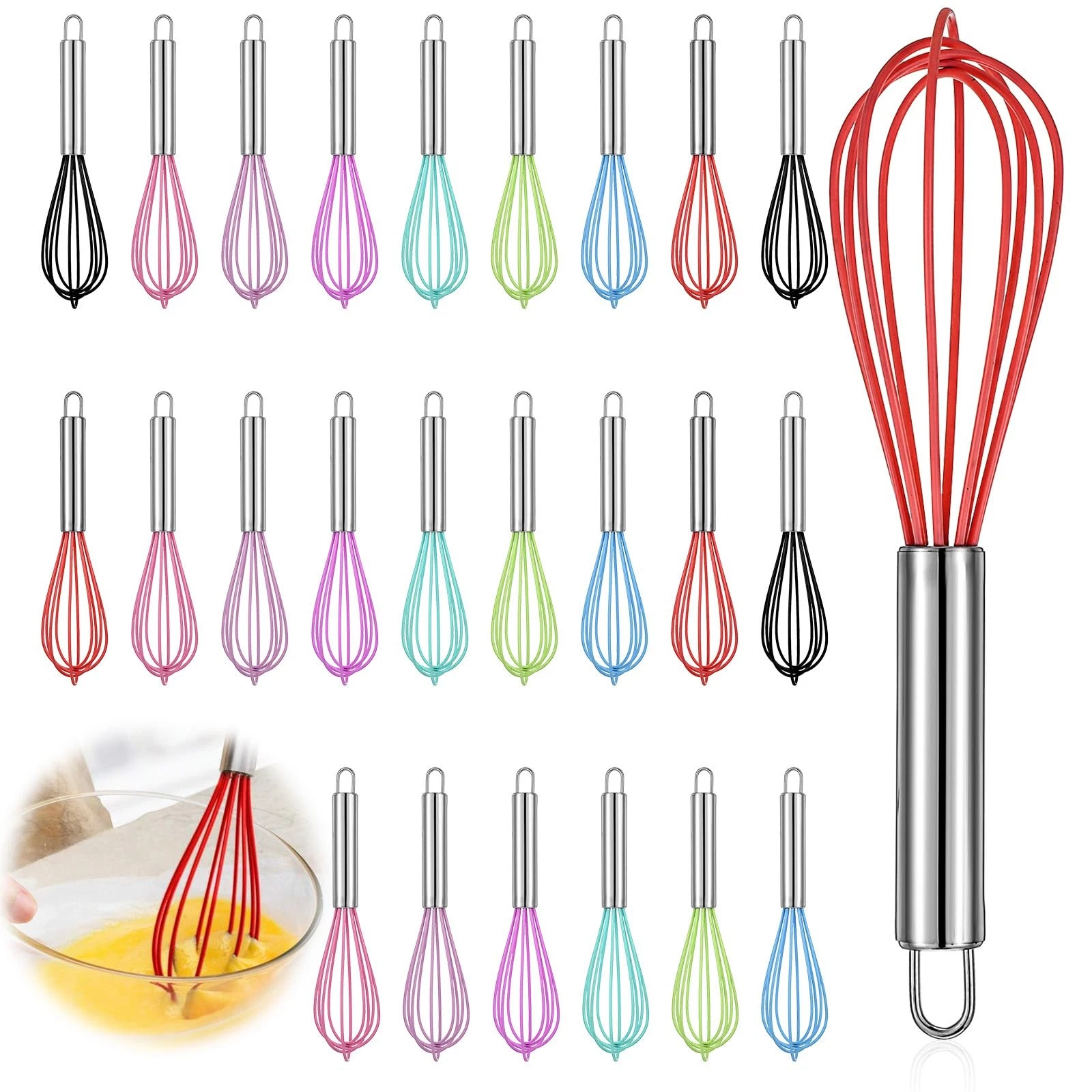 24 Pcs 8 Inch Whisks Bulk for Cooking, Silicone Whisks Non Scratch Stainless ...
Opens in a new wind