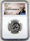 1964 WASHINGTON QUARTER 25c MINT PR69 FLAWLESS PROOF 90 % SILVER 10% COPPER