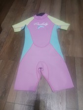 Girls Neoprene Wetsuit, UV Protection Wetsuit Sz Extra Large MulticolorBack Zip
