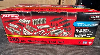 Sears Craftsman USA Nos Huge 180pc Mechanics Tool Set Socket Ratchets 34180 Deep