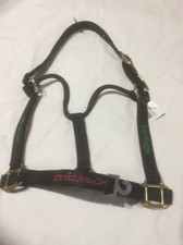 Nylon Halter Blk Heavy Duty Brass Hardware 2 & 3 Ply 1” Large (1100-1600) BN