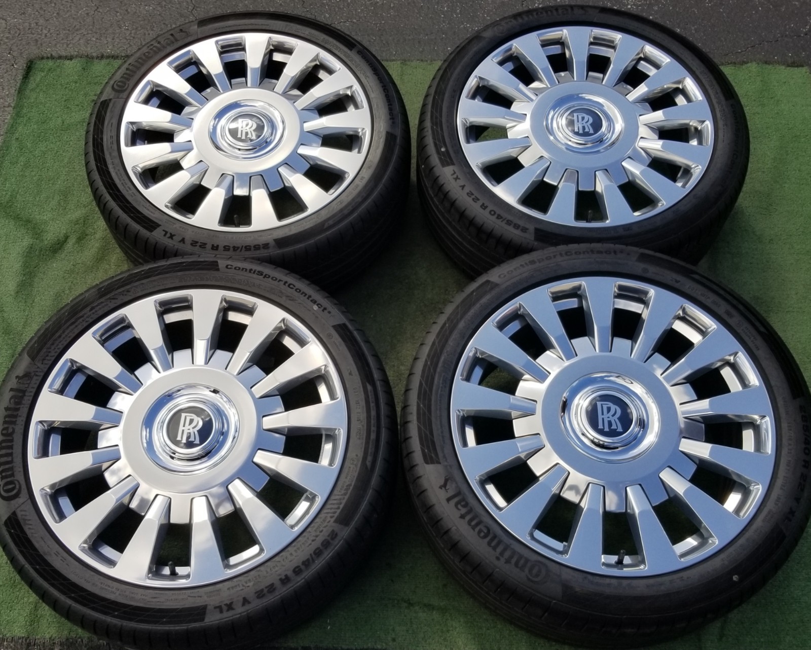Factory Rolls Royce Wheels Continental Tires PHANTOM VIII 8 Polished 22 inch OEM