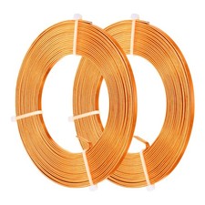2-Pack 3mm Wide x 16.4ft/5m Bendable Flat Aluminum Wire Orange
