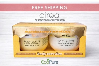 CIROA ''Manuka Honey & Macadamia'' SOOTHE & HYDRATE Body SCRUB & Body BUTTER Set!