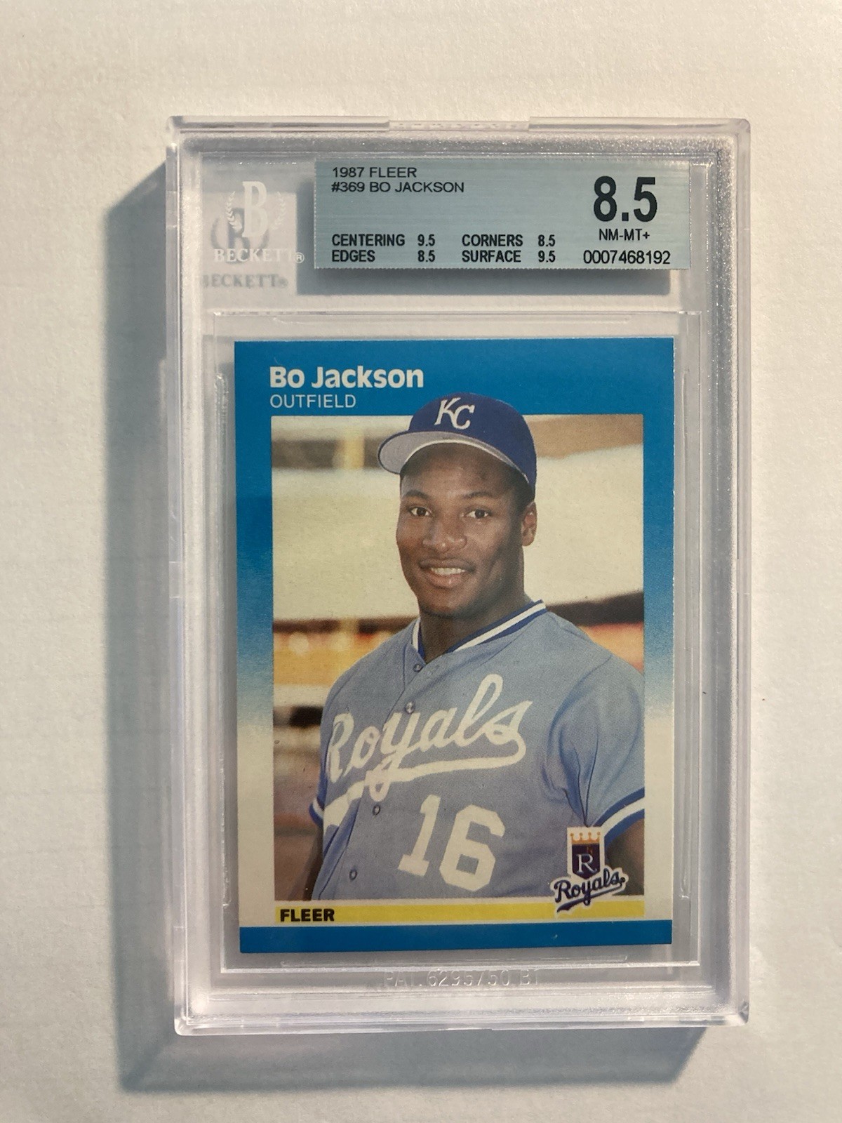 1987 Fleer - Bo Jackson #369 Beckett 8.5 NM MT+ Royals MLB