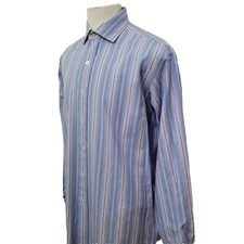 Polo Golf Ralph Lauren Westerton 2-Ply Cotton Men's Size L Stripe Casual Shirt