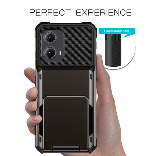 For Motorola Edge (2024) Luxury Shockproof Card Holder Wallet Slim Case Cover - Imagen 4 de 18