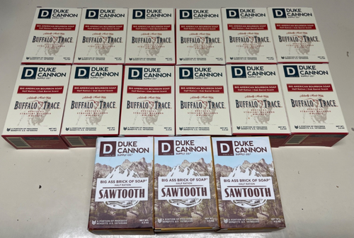 Duke Cannon Supply Co Soap Buffalo Trace & Sawtooth Lot of 15 - 4.5 OZ Bars NEW