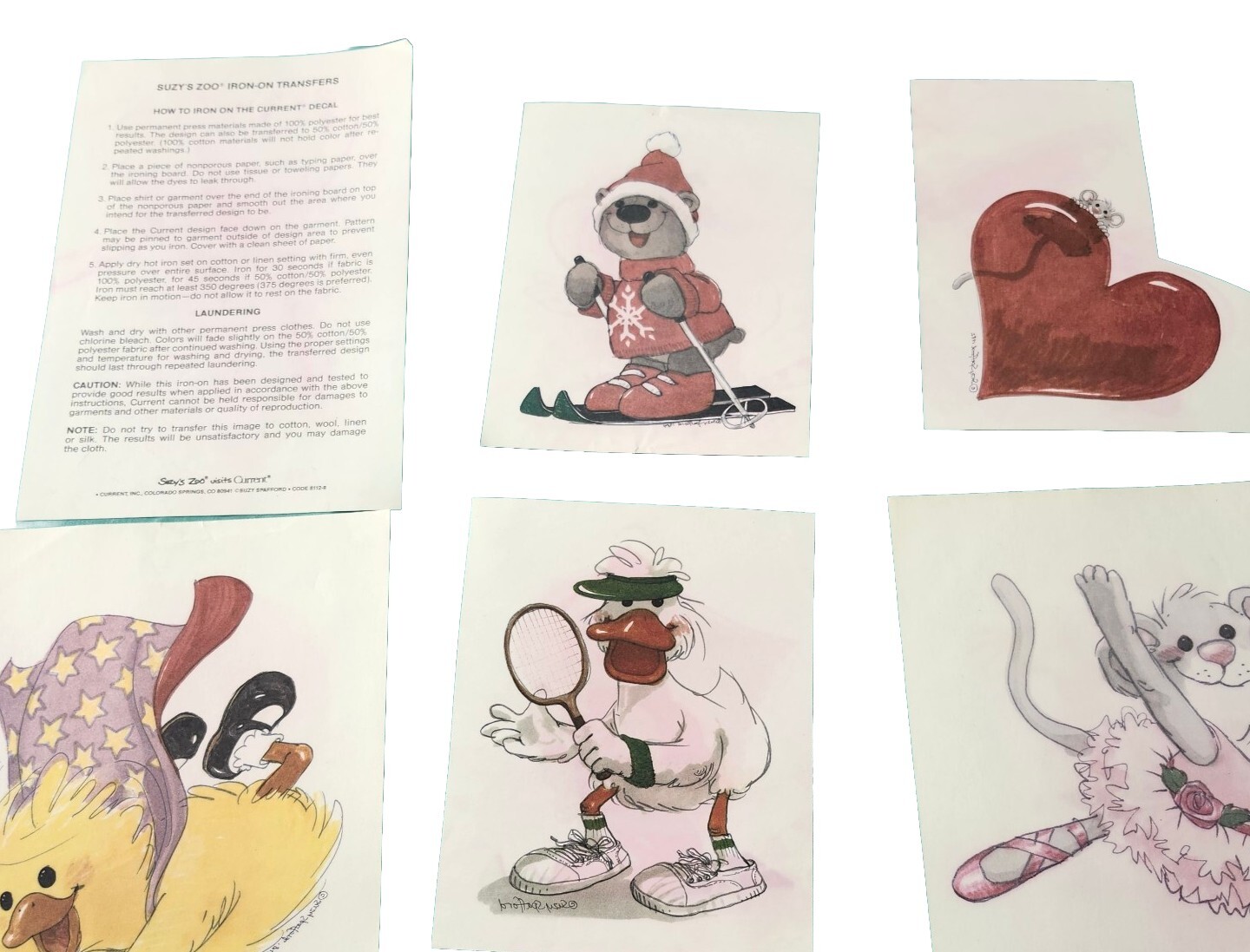 Suzy's Zoo Iron On Transfers Vintage 1984 eBay