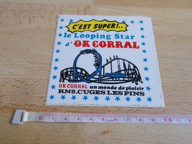 Pegatina Parque Atracciones - Ok Corral - El Looping Star - Cuges Los Pins Pegatina Parque Atracciones - Ok Corral - El Looping Star - Cuges Los Pins
