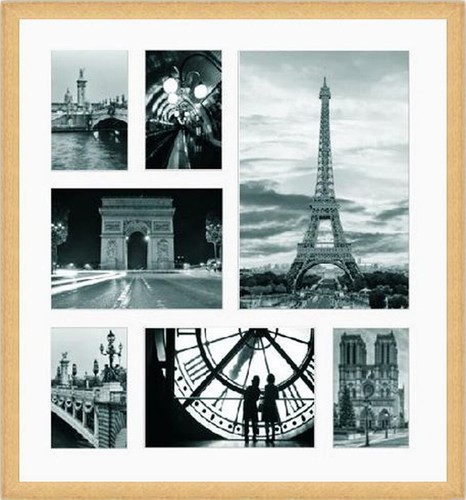 Collage Holz Bilderrahmen Galerie Mit Passepartout Für 2-9 Fotos 7x10 - 9x13 - 1