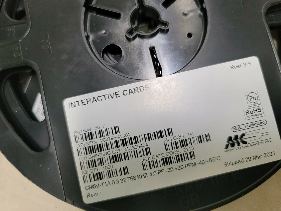 5000 Piezas Micro Cristal CM8V-T1A 0.3 32.768 KHZ 4.0 PF -20/+20 PPM Foto 4 de 4