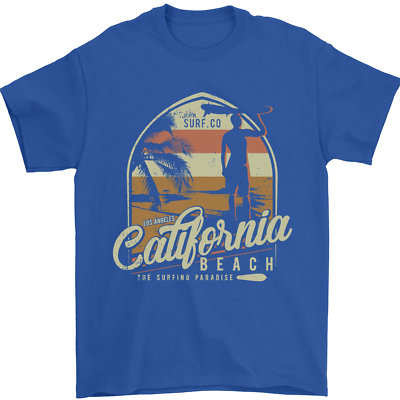 California Beach Surfing Surf Surfer Mens T-Shirt 100% Cotton | eBay