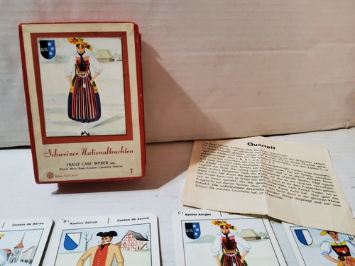 Vintage German Quartet Card Game Schweizer Nationaltrachten Franz Carl Weber - Picture 2 of 4