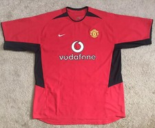 MANCHESTER UNITED 2002 2004 NIKE FOOTBALL HOME SHIRT SOCCER RED VODAFONE sz XXL