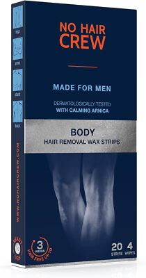 NO HAIR CREW Body Depilation Wax Strips,  Haarentfernung Beinen, Brust, Rücken
