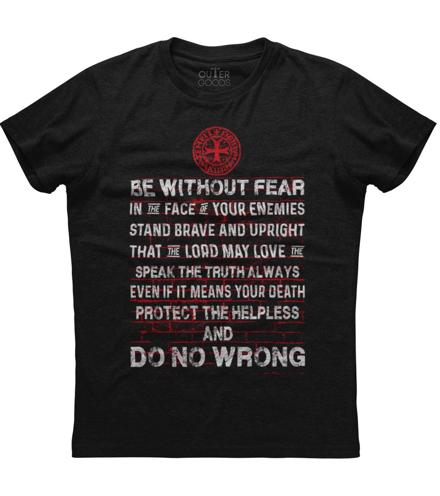Fearless & Righteous Cotton Black Tee for Men  