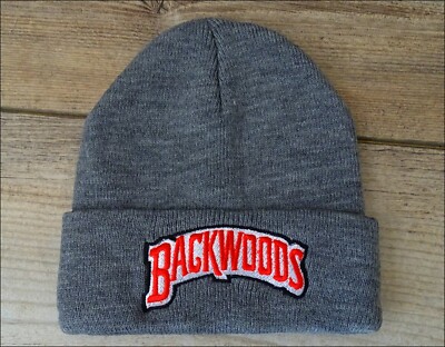 Backwoods Embroidered Men's Grey Beanie Backwoods Tobacco