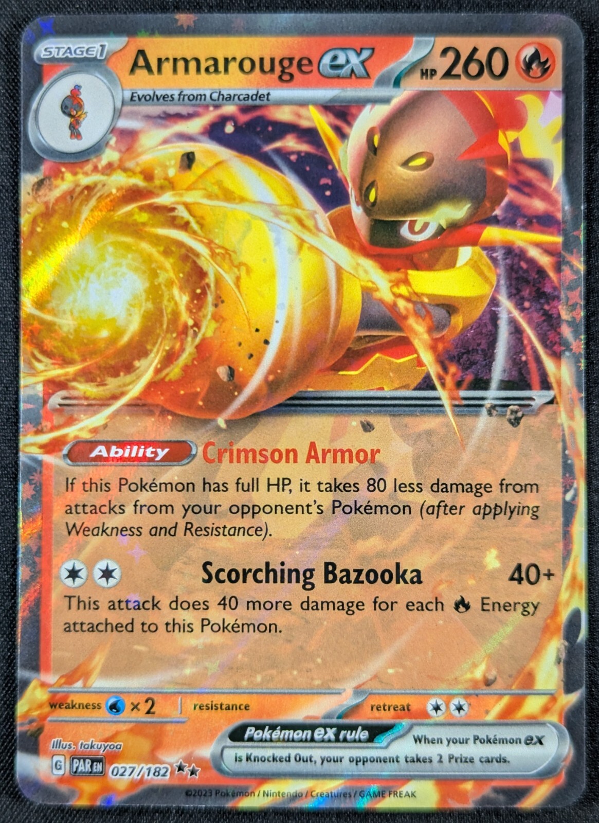 Armarouge EX 2023 Paradox Rift Double Rare Holo Pokemon Card 027/182 (NM)