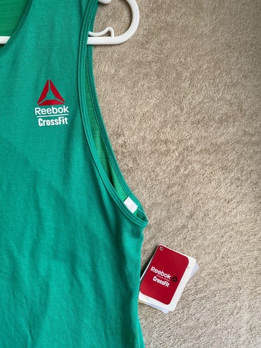 NEW Reebok Crossfit Tank Top Size M Womens Green Logo Sleeveless - Picture 4 of 11