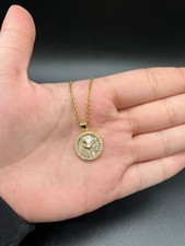 Virgo Zodiac Sign Astrology Horoscope Round Circle Pendant Necklace