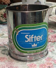 Vintage Androck Hand-i-Sift 3 Screen 5 Cup Flour Sugar Sifter Made in USA