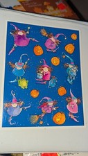 Vintage Hallmark Stickers Halloween Witches Jack-o'-lanterns 1 Sheet