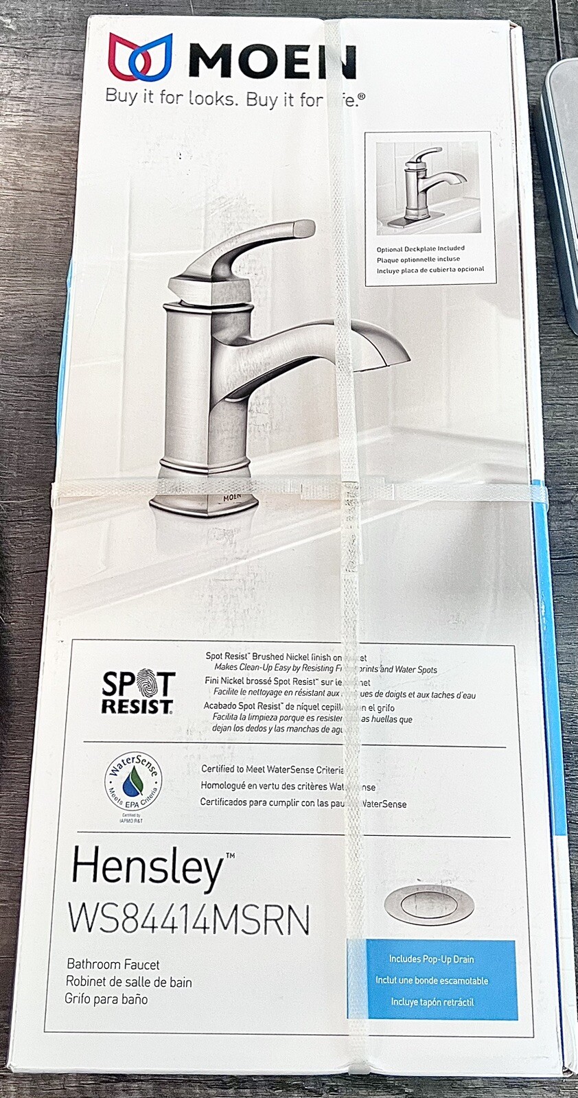 MOEN Hensley Single Hole 1 Handle Bathroom Faucet Spot Resistant