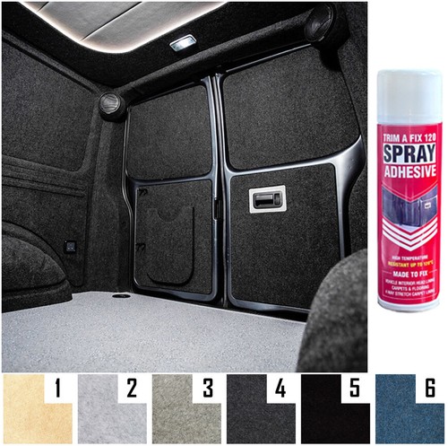 Camper Van Lining 4 Way Stretch Conversion Carpet Kit Trim Fix Adhesive Glue - Picture 1 of 29