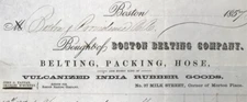 1857 Boston & Providence Railroad Receipt Billhead Boston Belting Co Packing