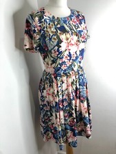 J. Crew floral silk pleated tea dress US 6 UK 10 12 VGC pattern print A line